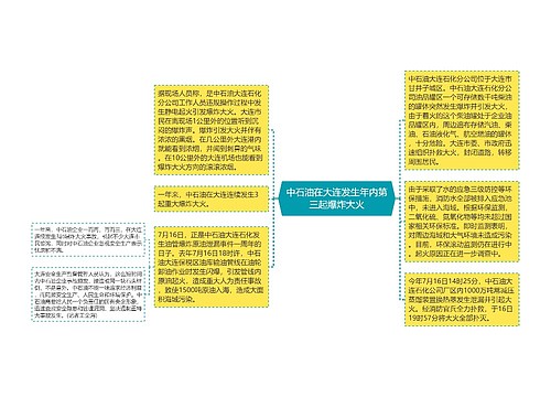 中石油在大连发生年内第三起爆炸大火