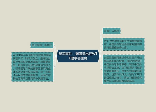 新闻事件：刘国梁出任WTT理事会主席