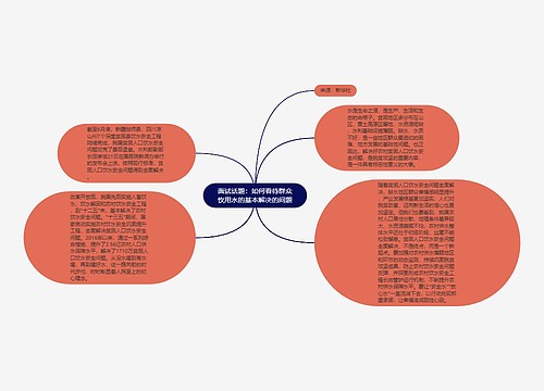 面试话题：如何看待群众饮用水的基本解决的问题