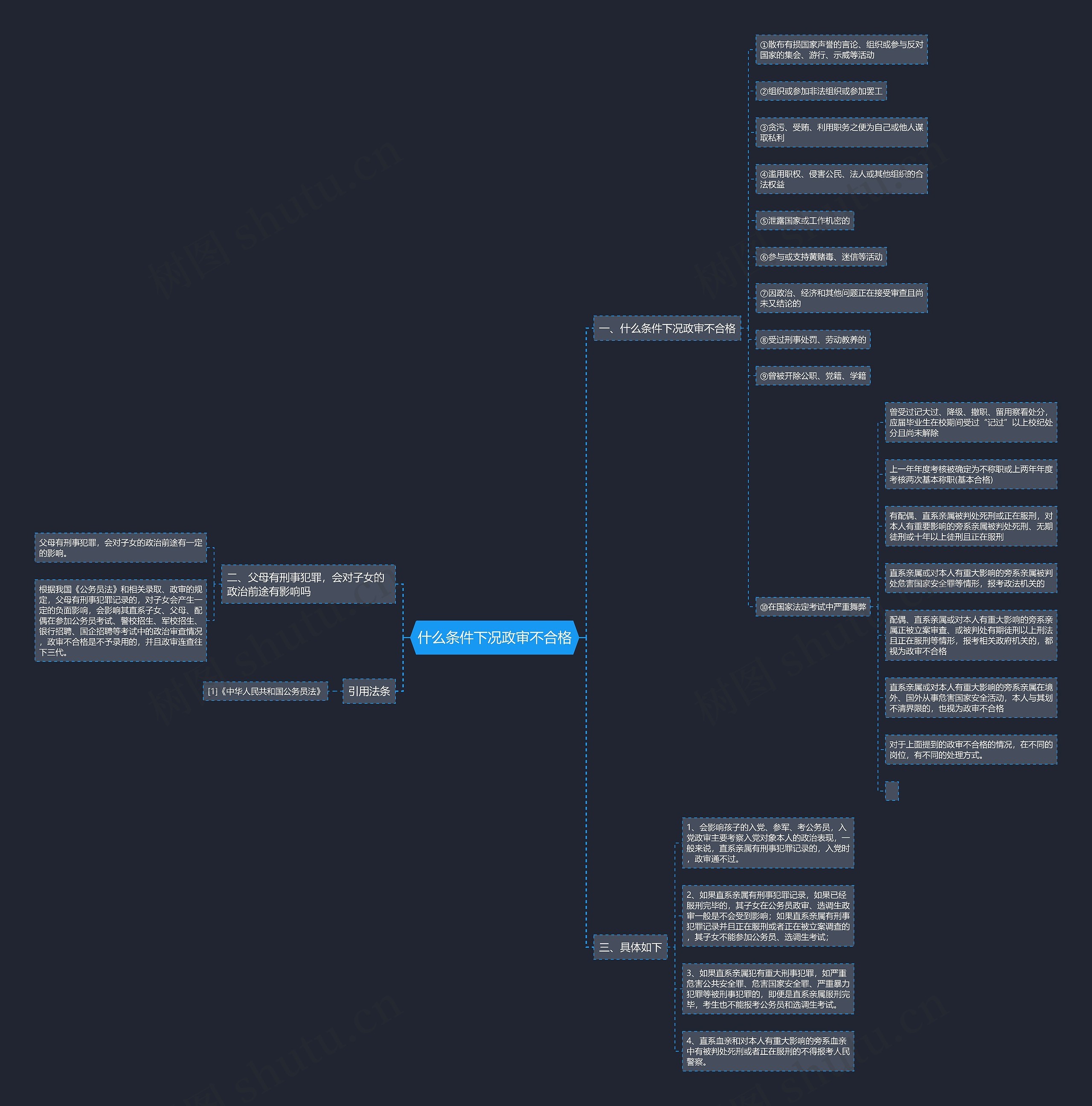 什么条件下况政审不合格思维导图