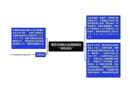 谨防买到超过监测期限的＂绿色食品＂