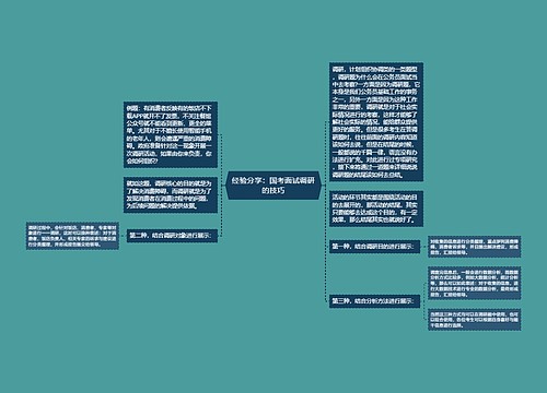 经验分享：国考面试调研的技巧