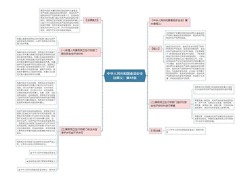 中华人民共和国食品安全法释义：第44条