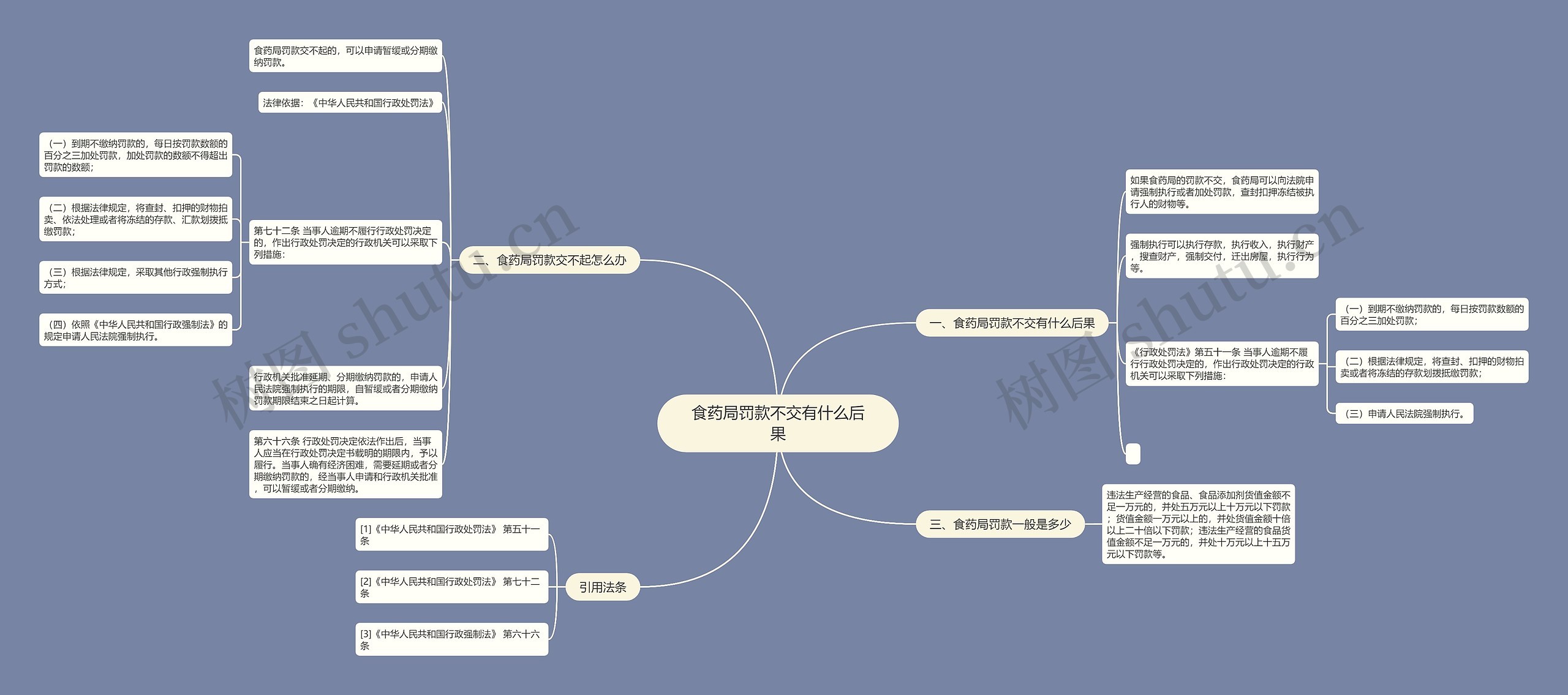 食药局罚款不交有什么后果思维导图