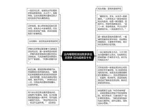 业内曝蛋糕添加剂多多且无营养 百元成本仅十元