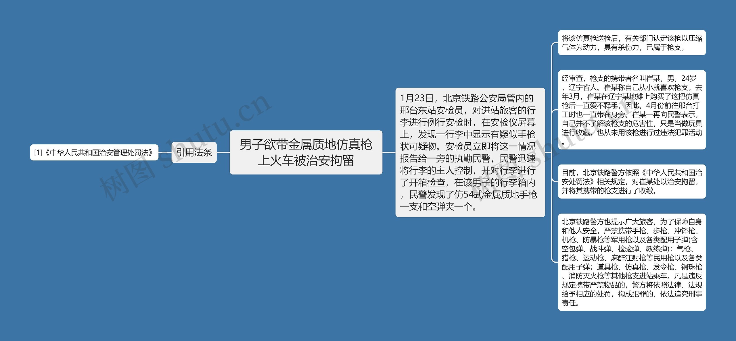 男子欲带金属质地仿真枪上火车被治安拘留