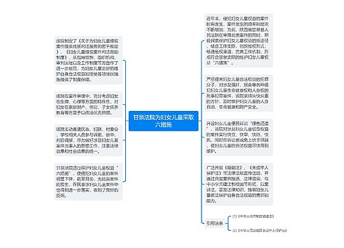 甘泉法院为妇女儿童采取六措施