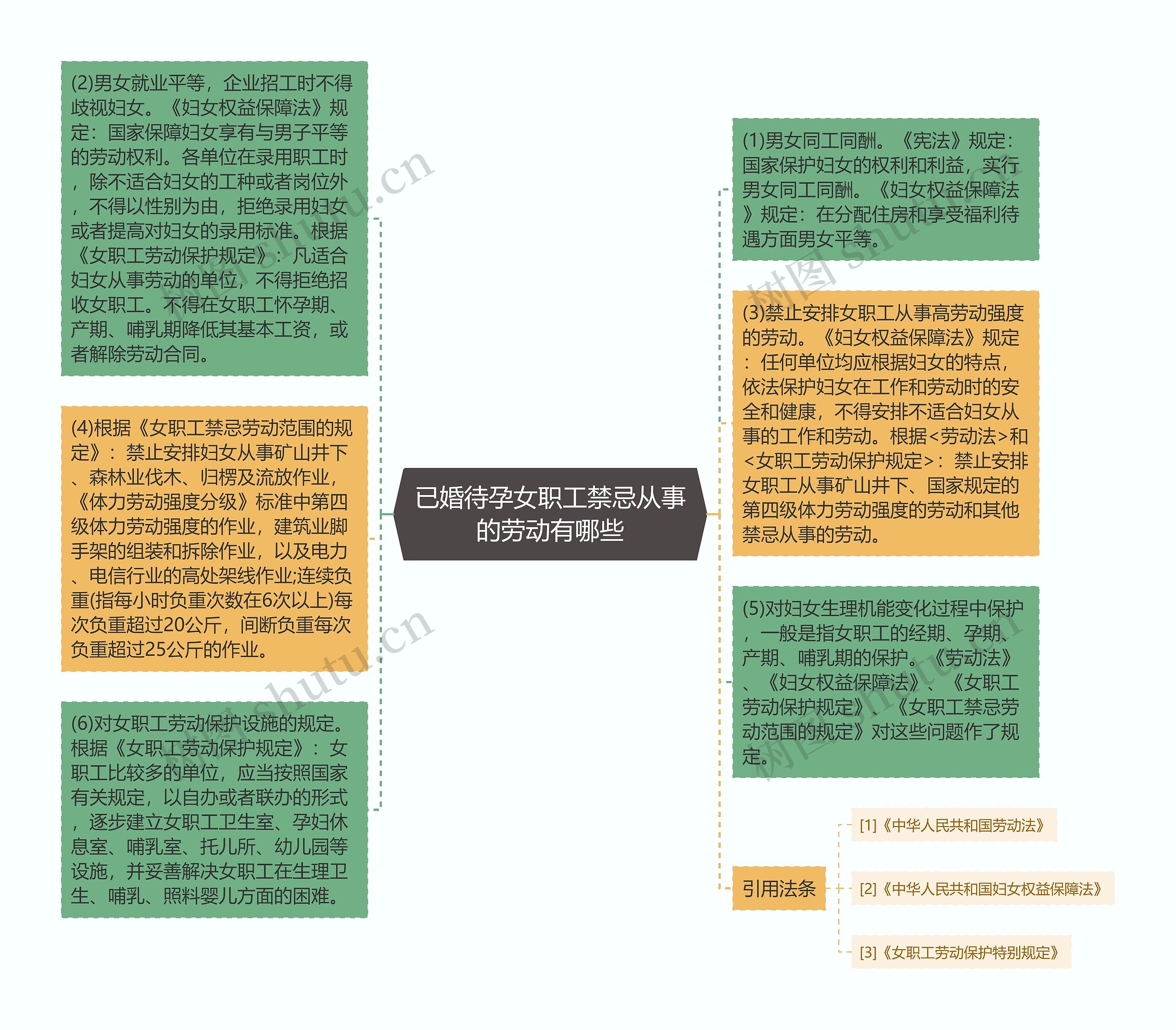 已婚待孕女职工禁忌从事的劳动有哪些思维导图