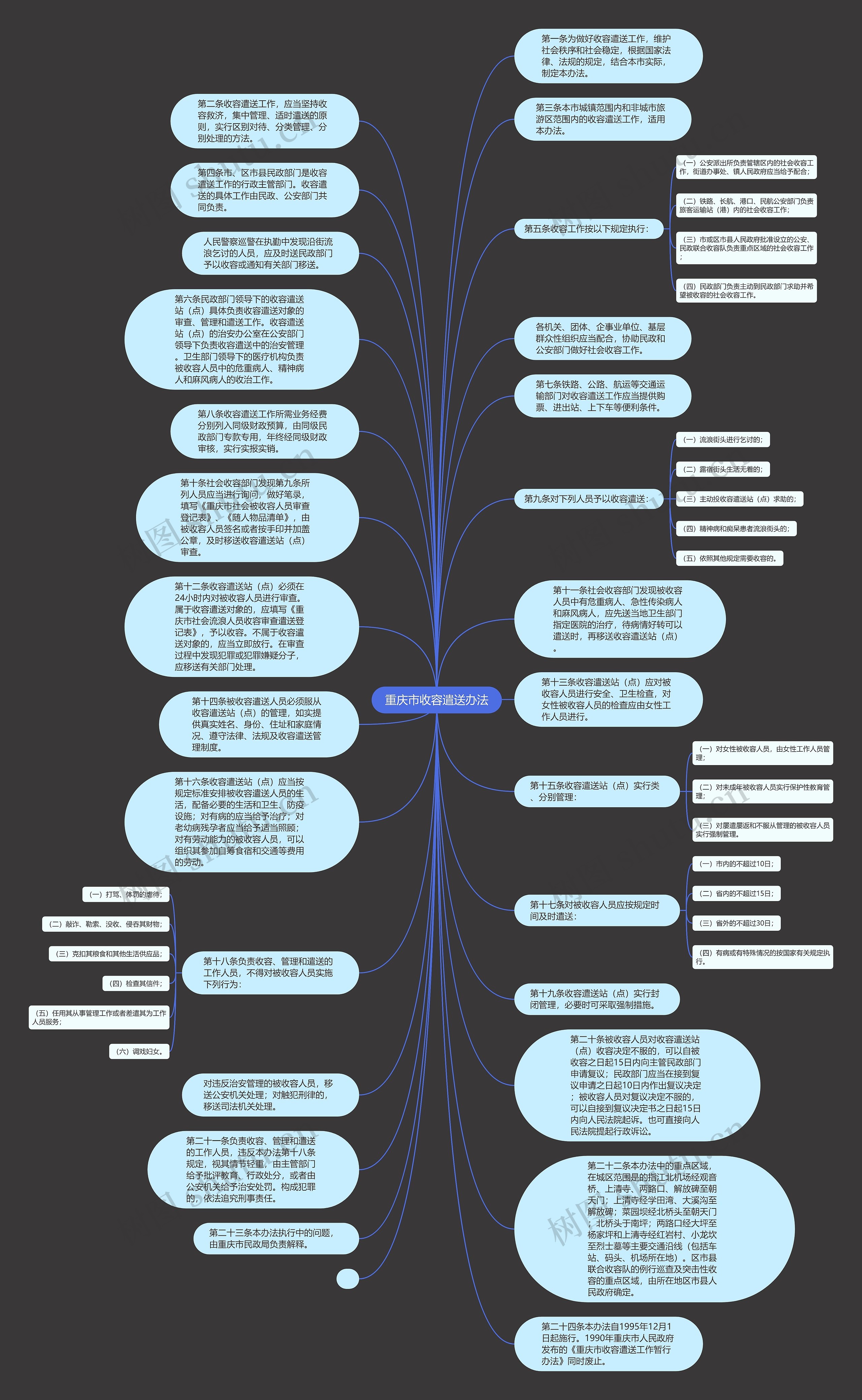 重庆市收容遣送办法思维导图