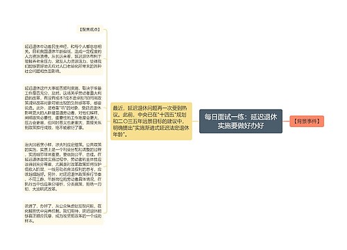 每日面试一练：延迟退休实施要做好办好