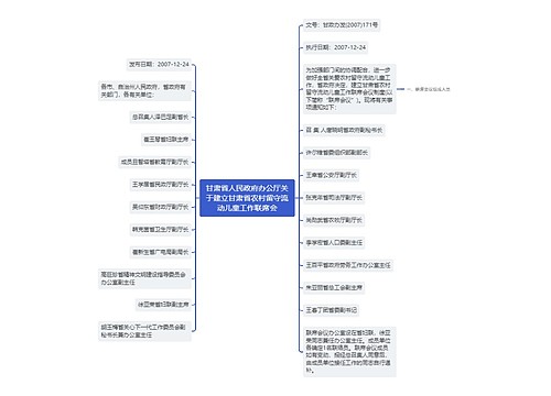 甘肃省人民政府办公厅关于建立甘肃省农村留守流动儿童工作联席会