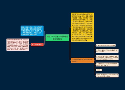 福建2020国考判断推理重要题型解法