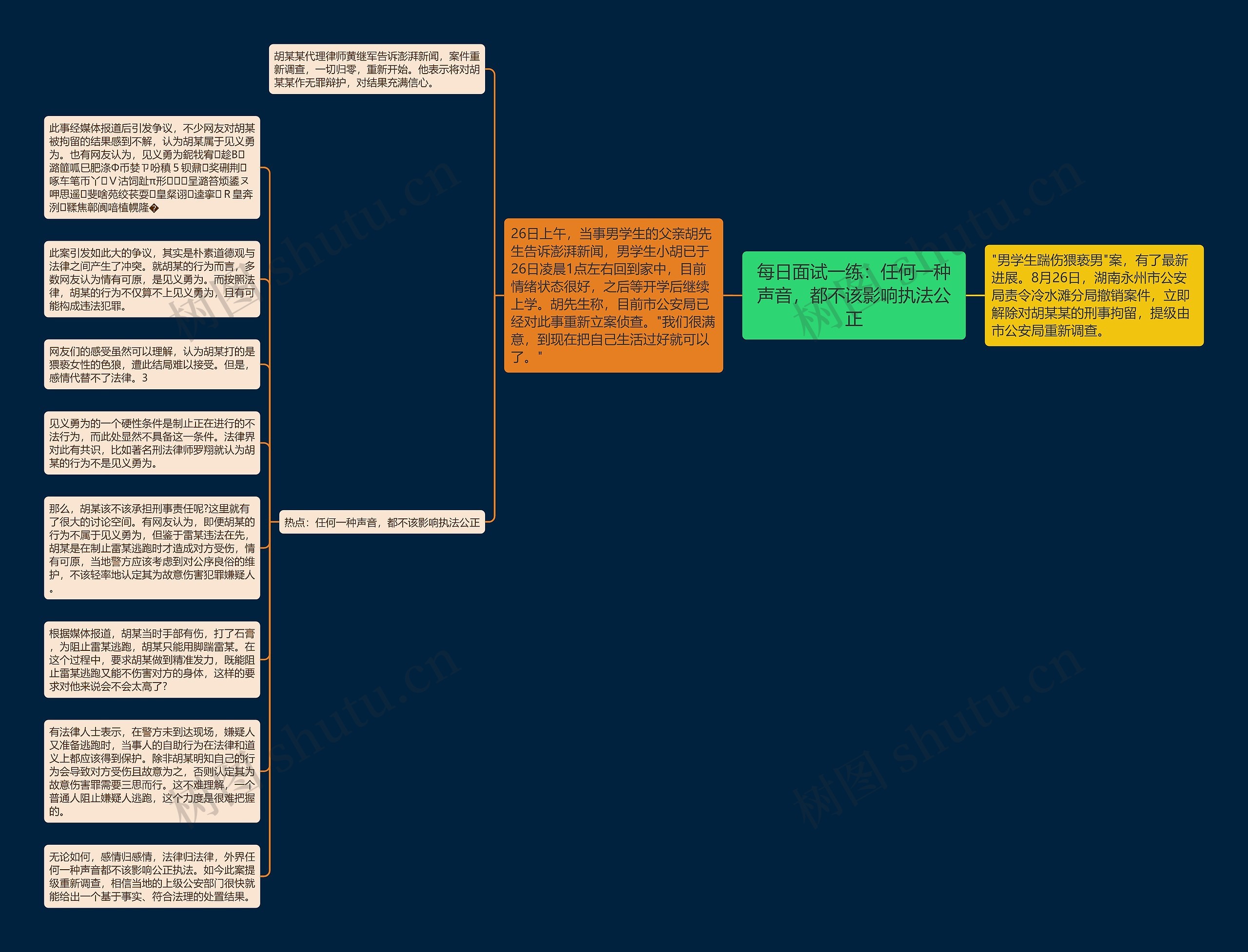 每日面试一练：任何一种声音，都不该影响执法公正思维导图
