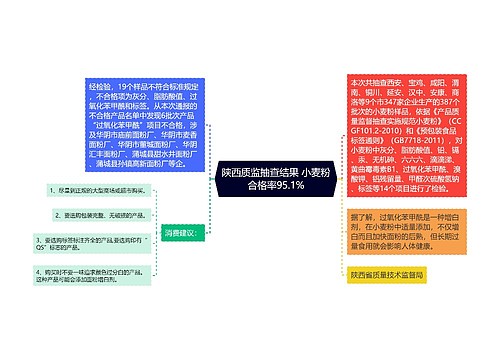 陕西质监抽查结果 小麦粉合格率95.1%思维导图