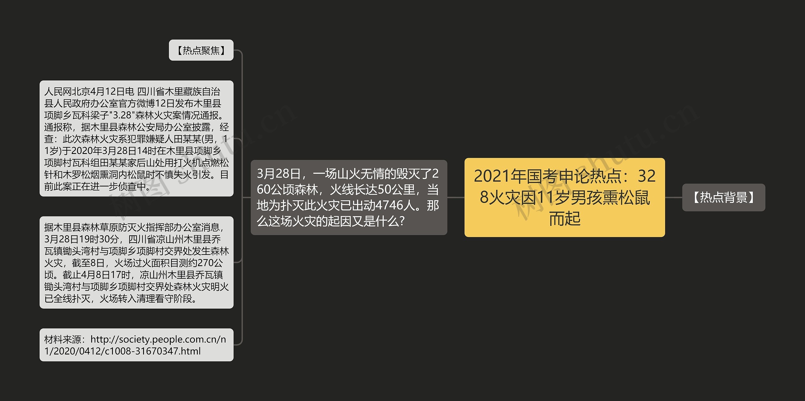 2021年国考申论热点：328火灾因11岁男孩熏松鼠而起