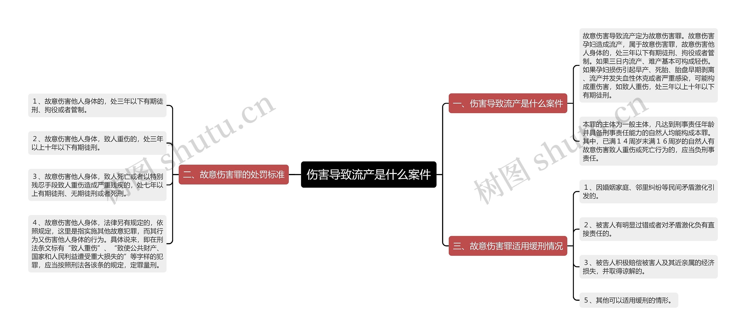 伤害导致流产是什么案件思维导图