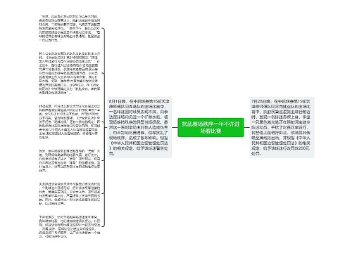 扰乱赛场秩序一年不许进场看比赛