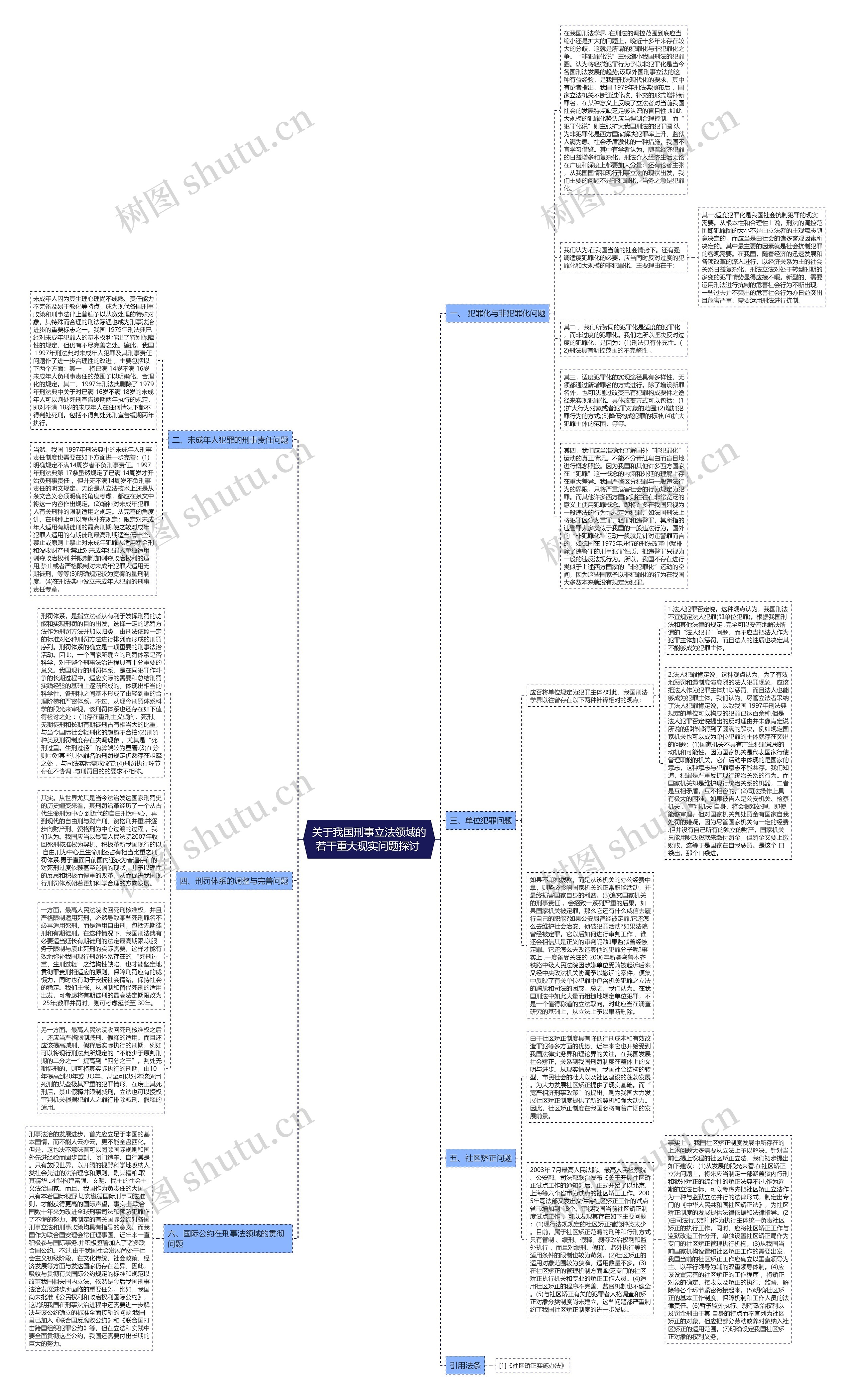 关于我国刑事立法领域的若干重大现实问题探讨 思维导图