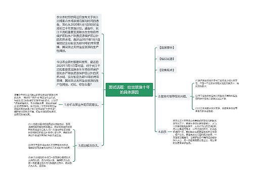 面试话题：给出禁渔十年的具体原因