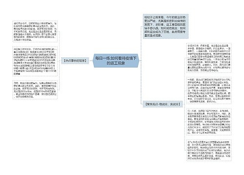 每日一练:如何看待疫情下的返工现象