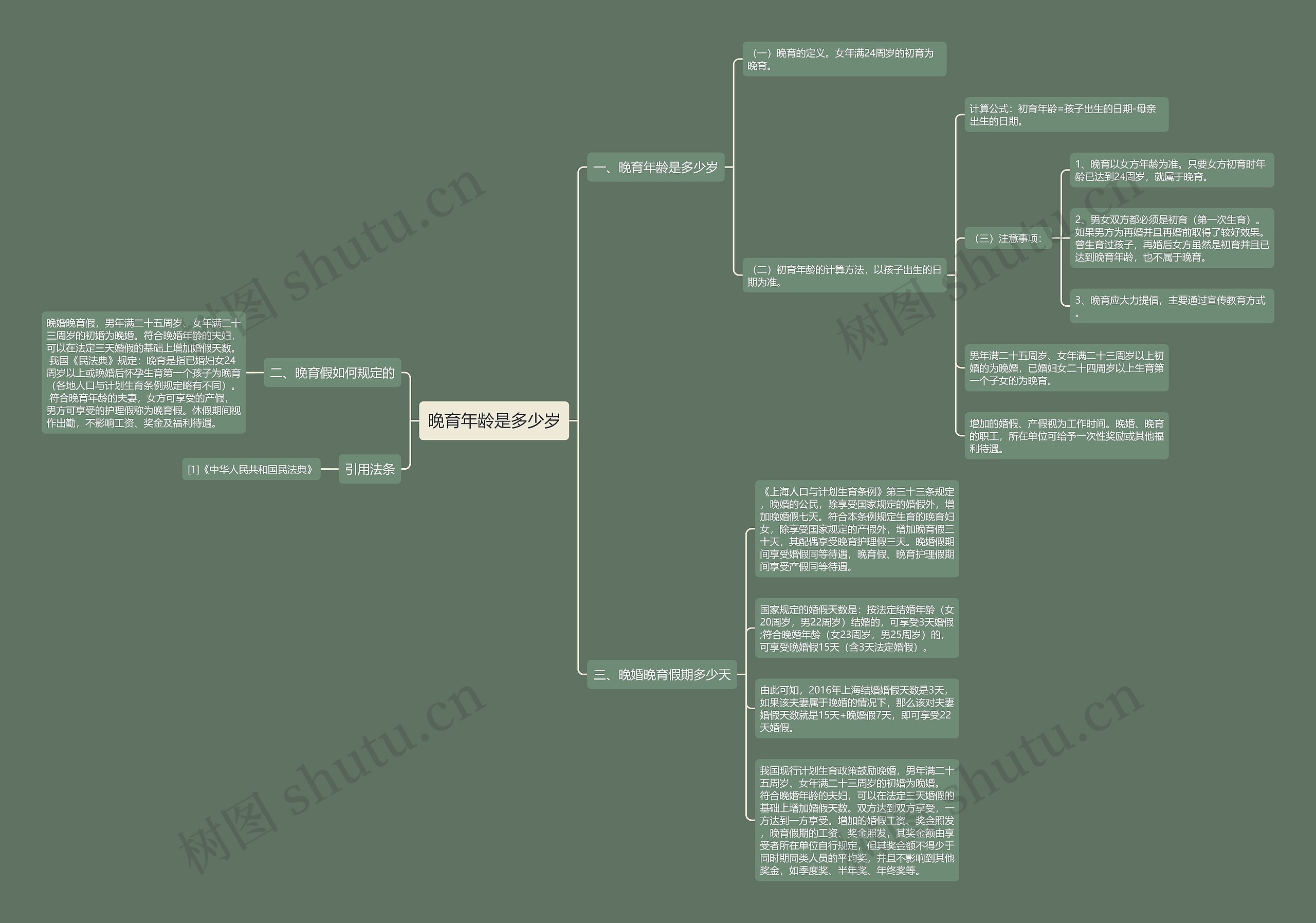 晚育年龄是多少岁思维导图