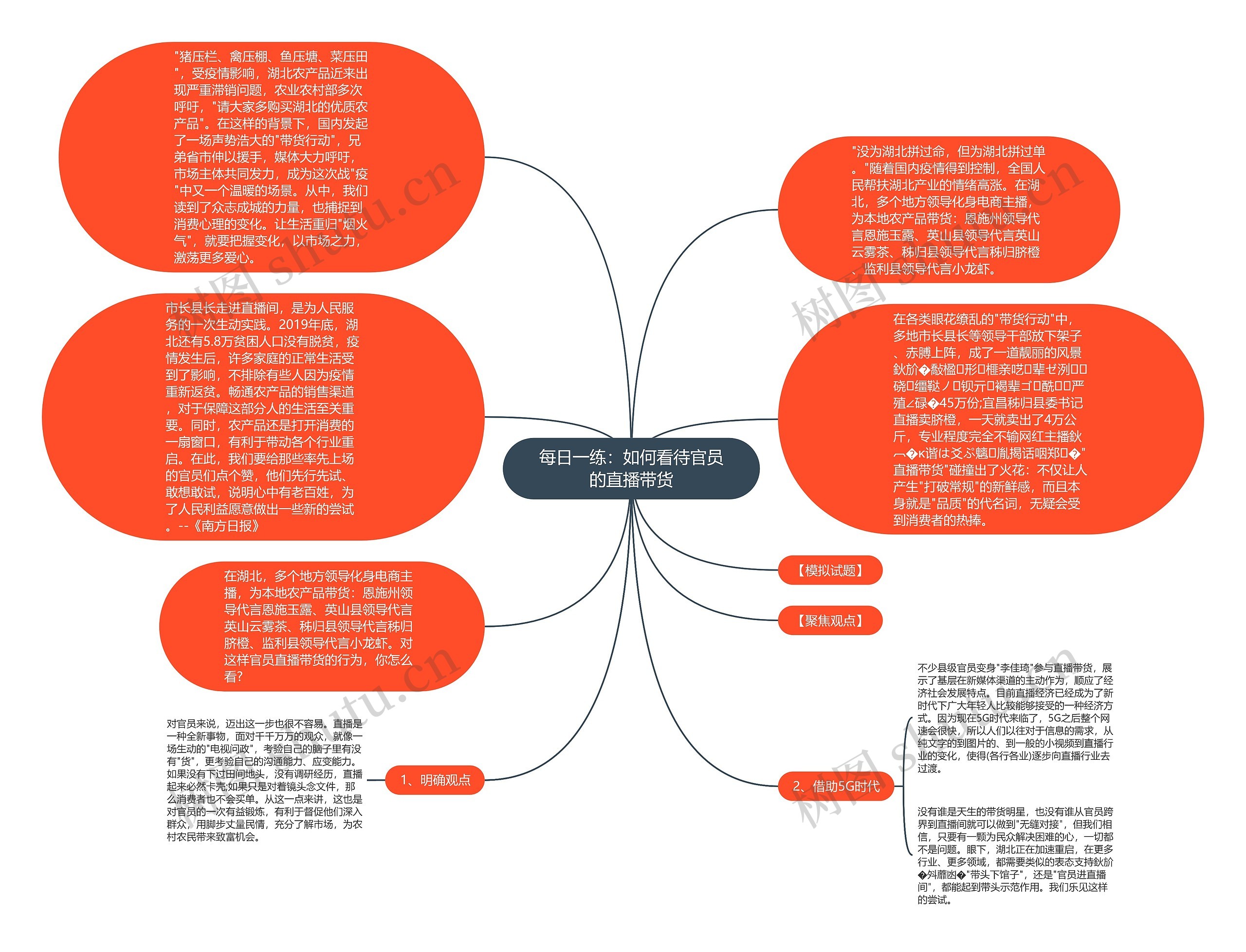 每日一练：如何看待官员的直播带货思维导图