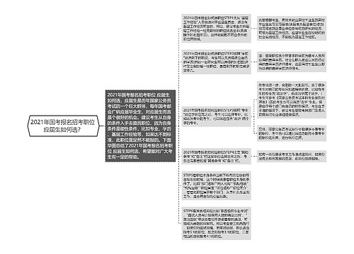 2021年国考报名招考职位 应届生如何选？