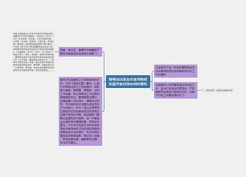 整顿违法添加非食用物质和滥用食品添加剂的通知