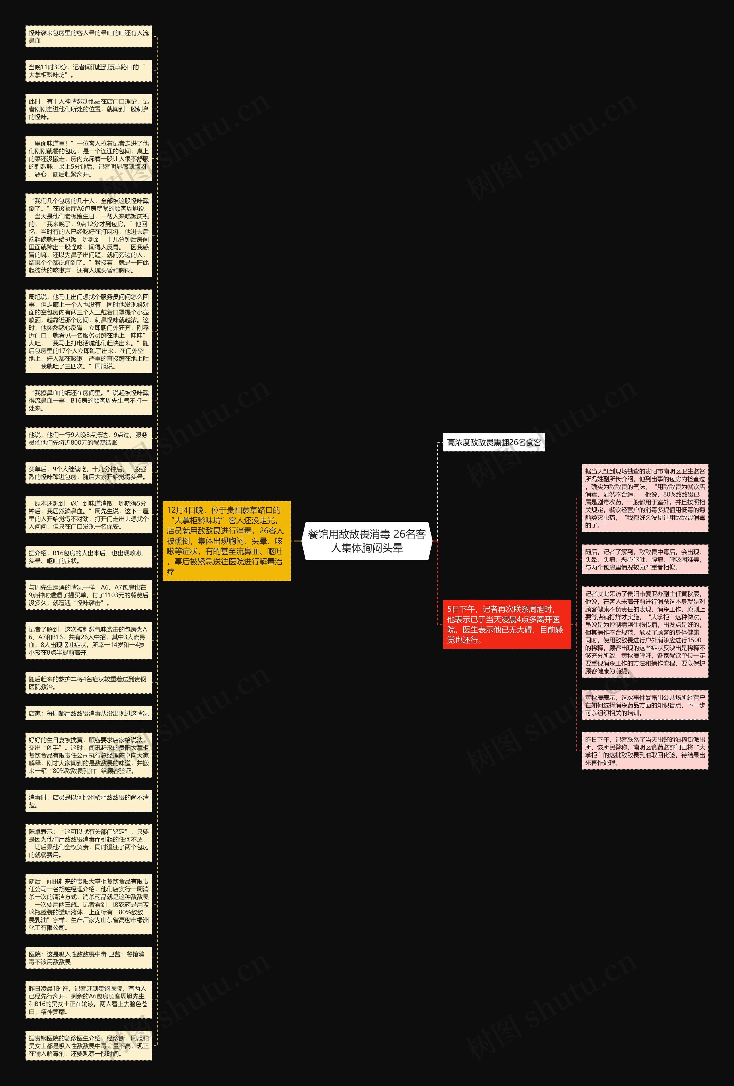 餐馆用敌敌畏消毒 26名客人集体胸闷头晕思维导图