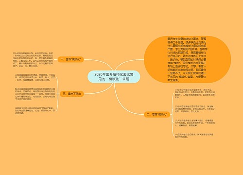 2020年国考结构化面试常见的“模版化”答题