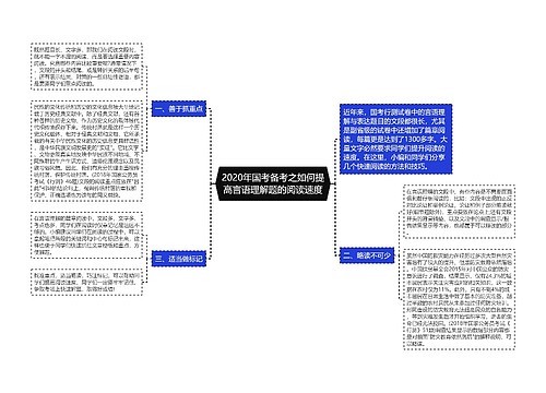 2020年国考备考之如何提高言语理解题的阅读速度