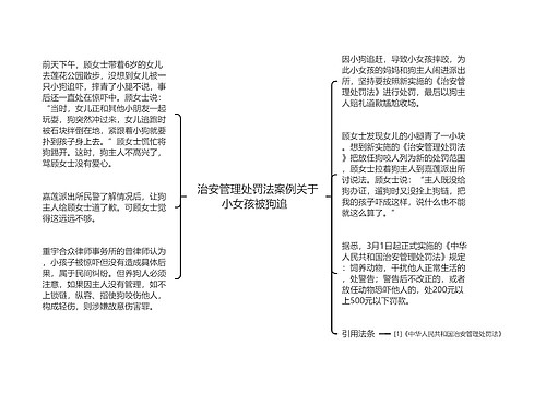  治安管理处罚法案例关于小女孩被狗追 