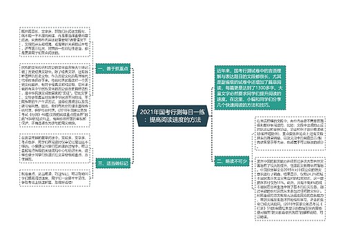 2021年国考行测每日一练：提高阅读速度的方法