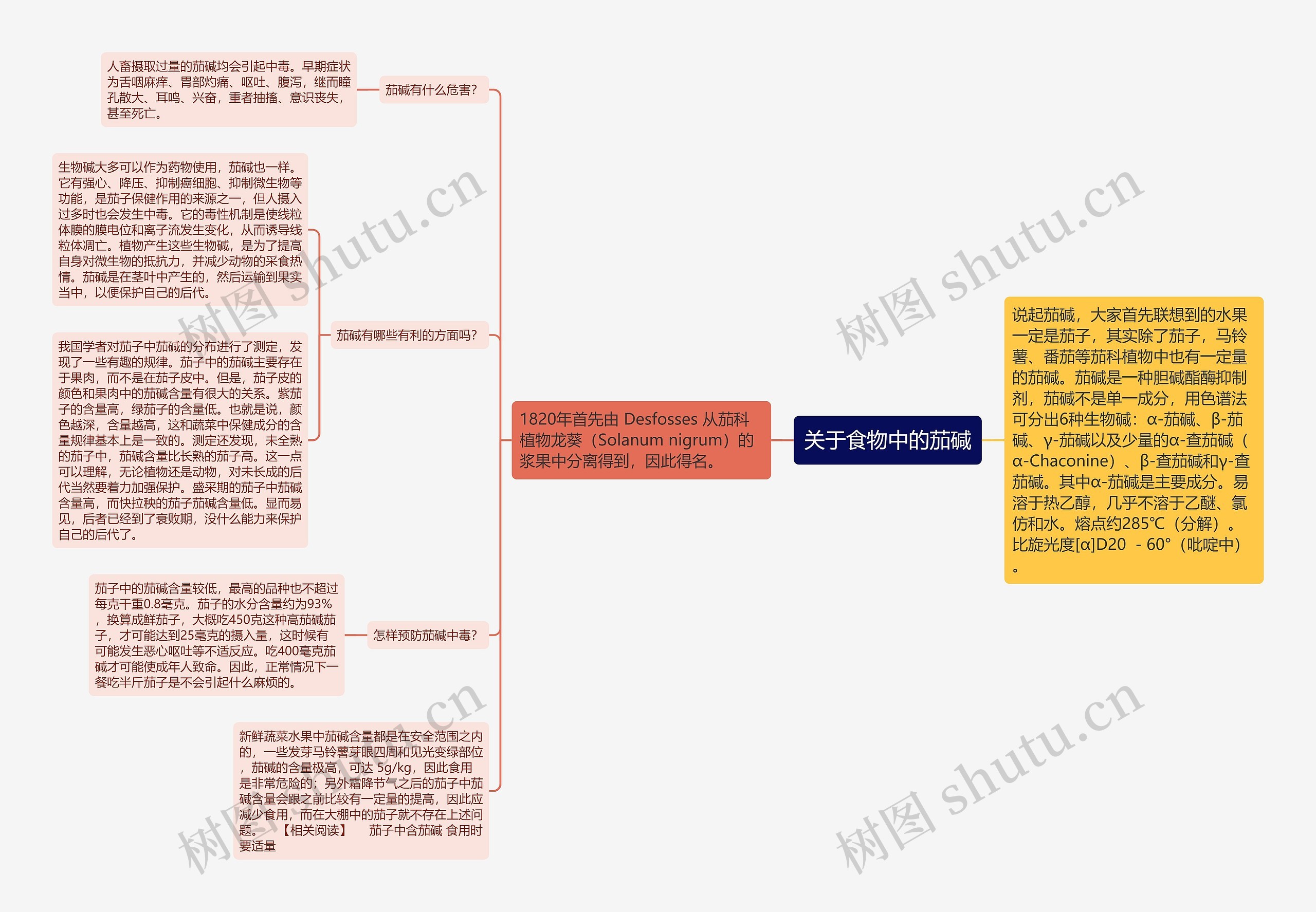 关于食物中的茄碱思维导图