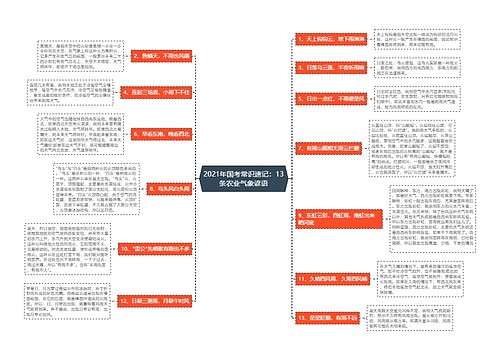 2021年国考常识速记：13条农业气象谚语