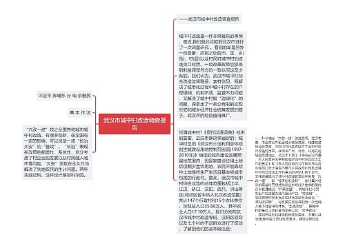 武汉市城中村改造调查报告