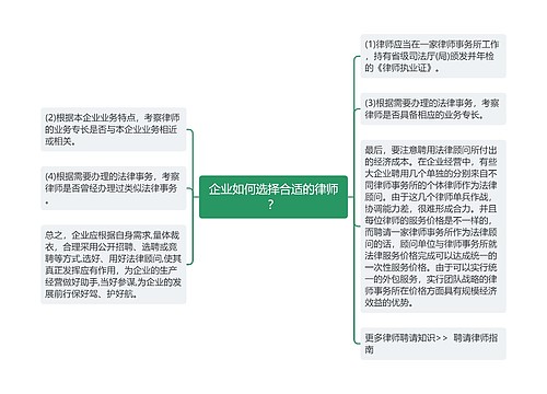 企业如何选择合适的律师？