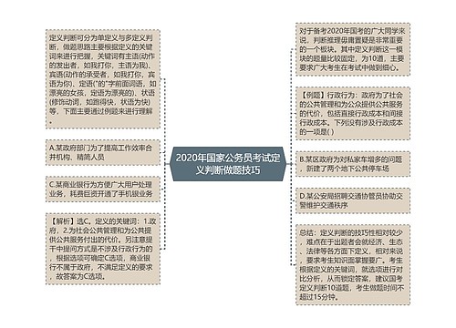 2020年国家公务员考试定义判断做题技巧