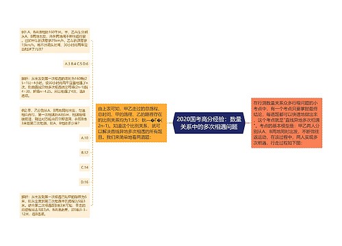 2020国考高分经验：数量关系中的多次相遇问题