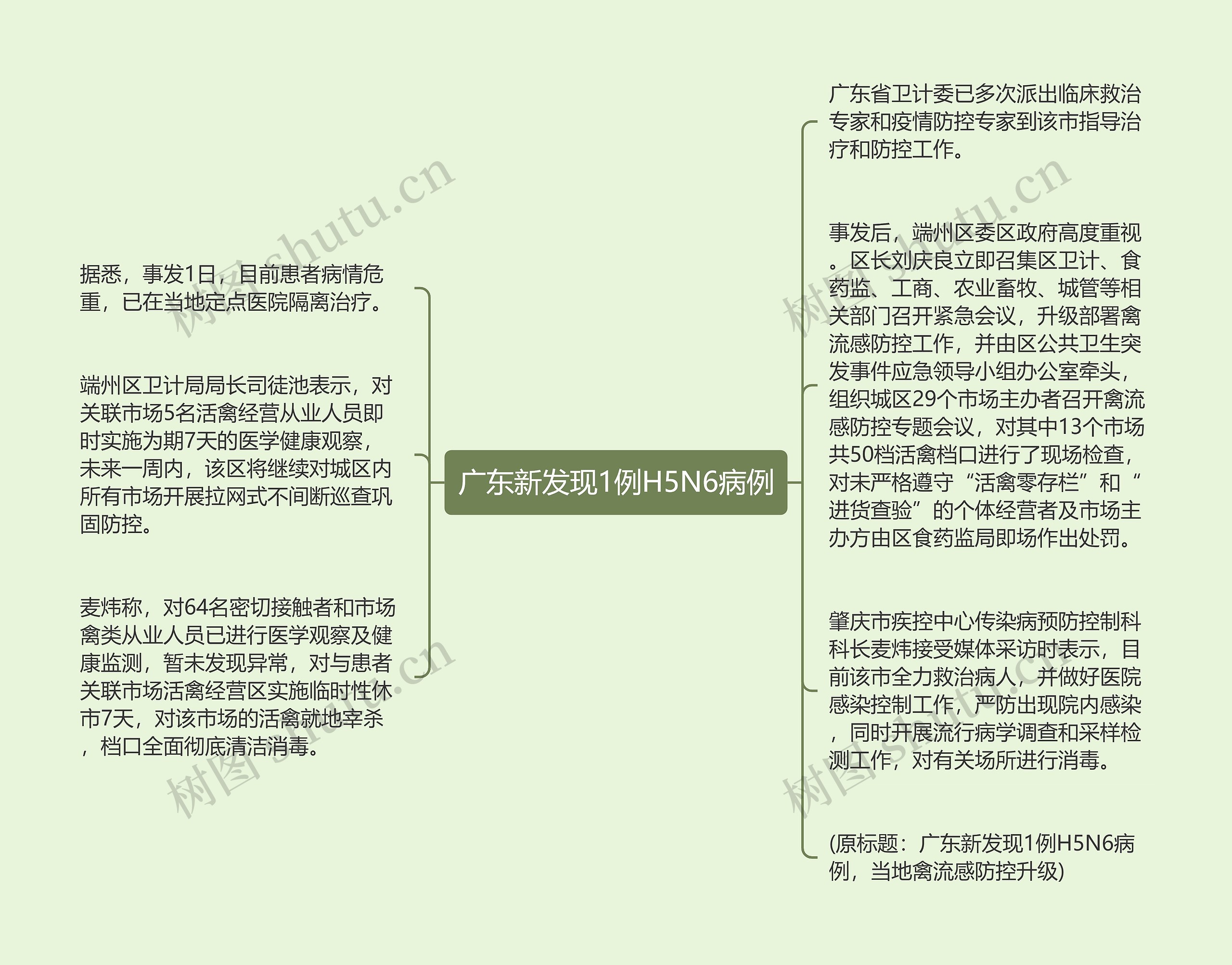 广东新发现1例H5N6病例思维导图