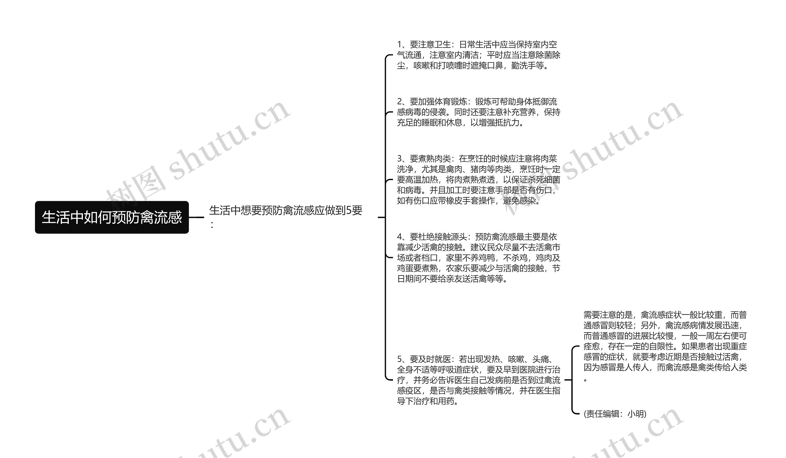 生活中如何预防禽流感思维导图