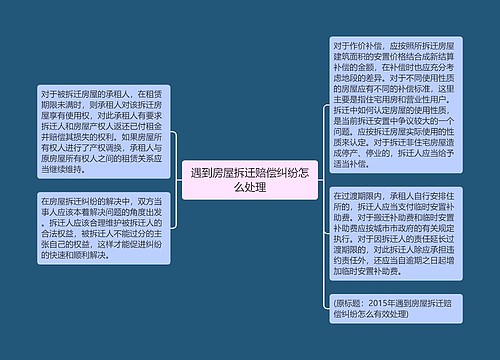 遇到房屋拆迁赔偿纠纷怎么处理