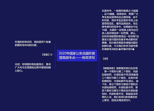 2020年国家公务员图形推理高频考点——相邻求同