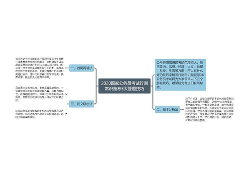 2020国家公务员考试行测常识备考3大答题技巧