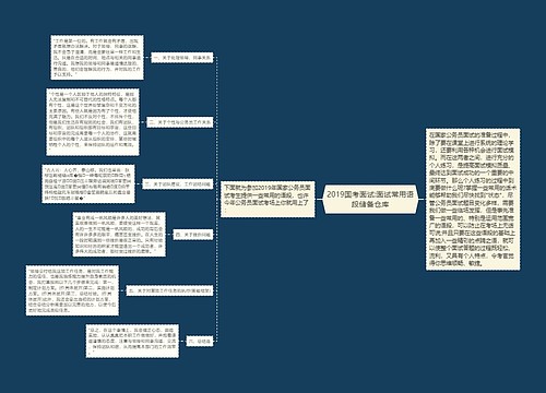 2019国考面试:面试常用语段储备仓库