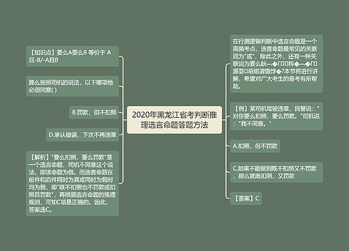 2020年黑龙江省考判断推理选言命题答题方法