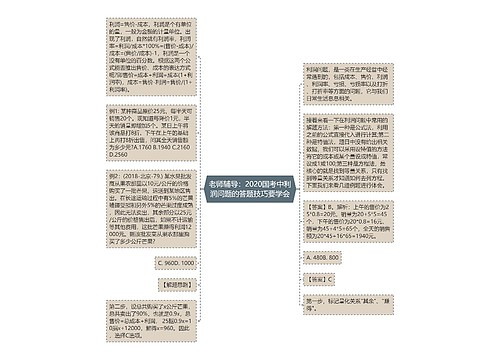 老师辅导：2020国考中利润问题的答题技巧要学会