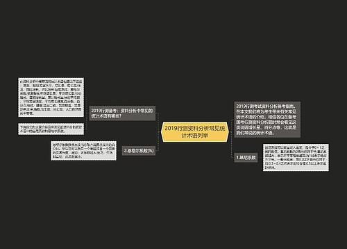 2019行测资料分析常见统计术语列举