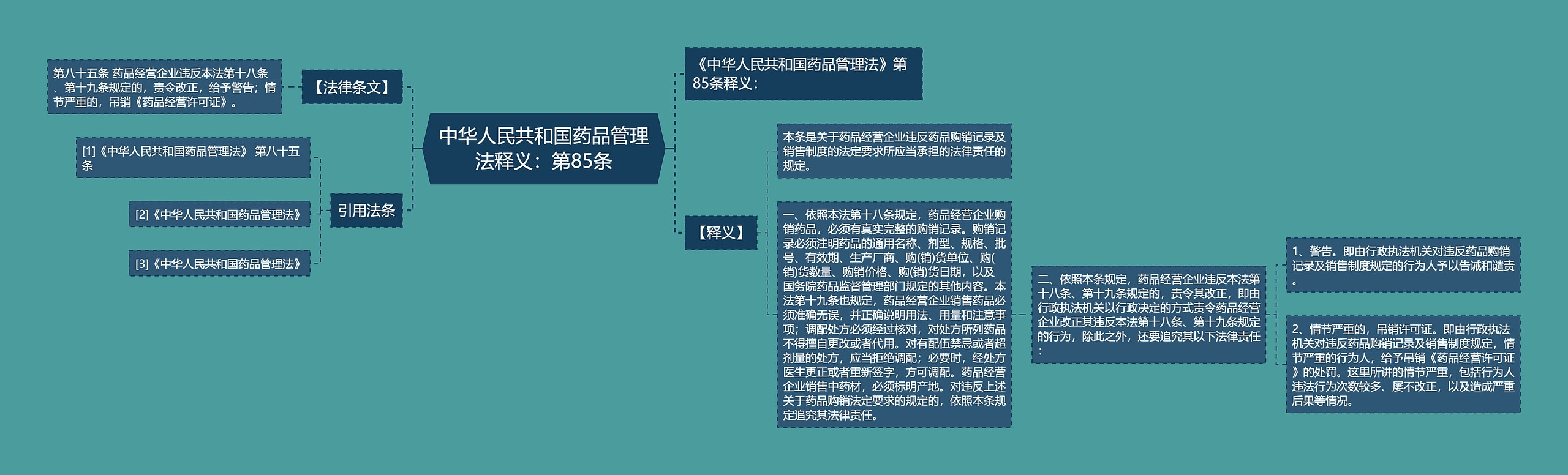 中华人民共和国药品管理法释义：第85条思维导图