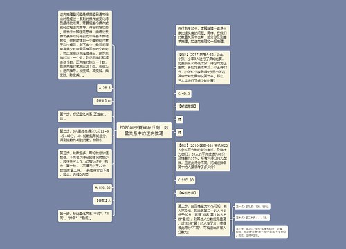 2020年宁夏省考行测：数量关系中的逆向推理